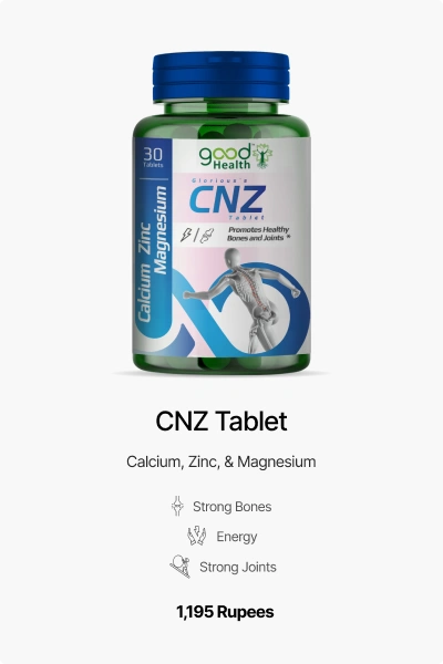 CZN CNZ supplement for joint flexibility, bone strength, and active mobility.