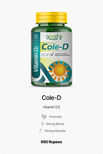 Cole-D Cole‑D Vitamin D3 supplement for strong bones and immune support.