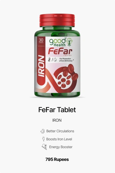 Fefar Iron Tablets Fefar iron supplement with vitamin B12, vitamin C, and folic acid for anemia prevention.