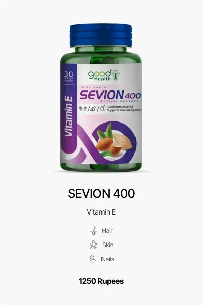 Sevion 400 Sevion 400 vitamin E supplement for antioxidant support and skin health.